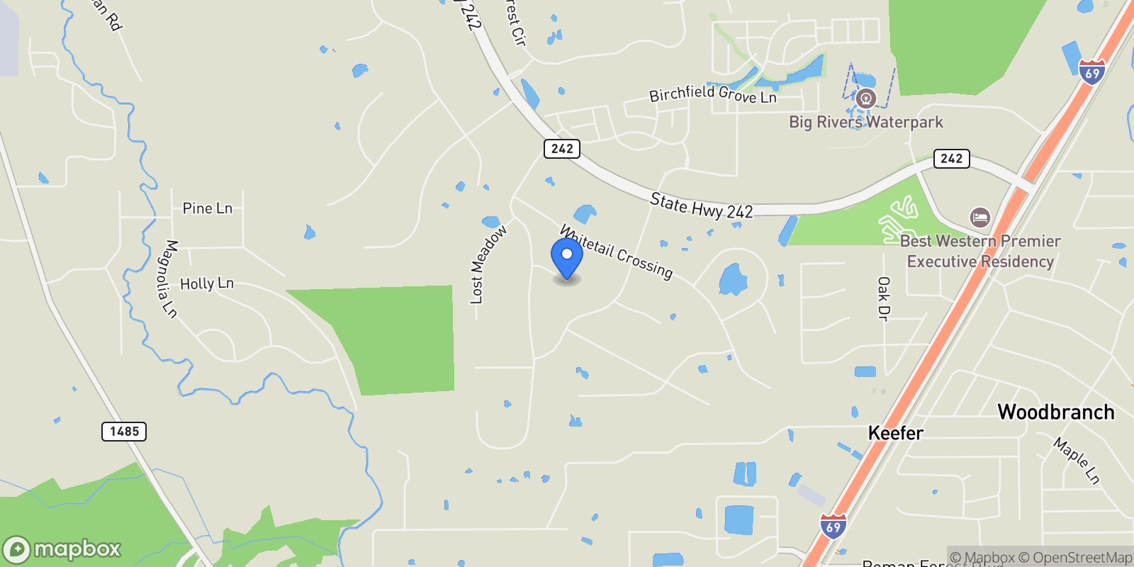 Map showing 21927 Kimberlys Point, New Caney, TX 77357, New Caney, Texas, United States.