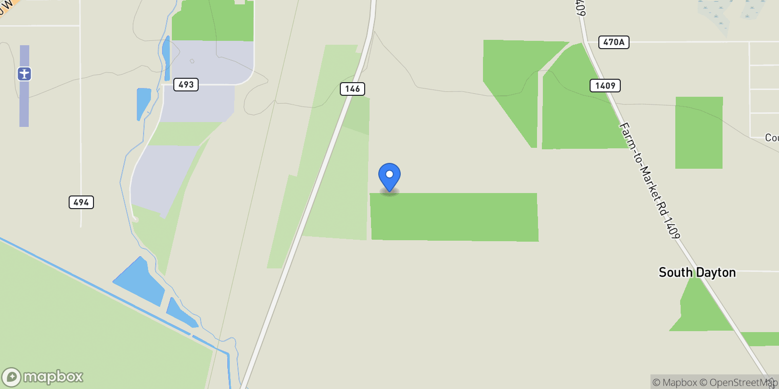 Map showing 1686 County Road 615, Dayton, TX 77535, Dayton, Texas, United States.