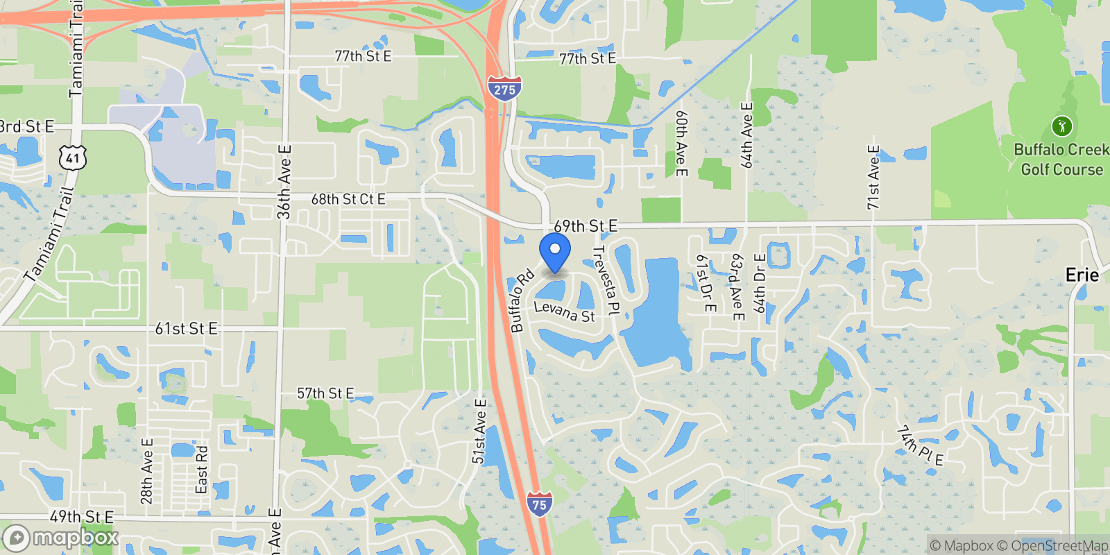 Map showing 6443 KENAVA LOOP, Terra Ceia, Florida, United States.