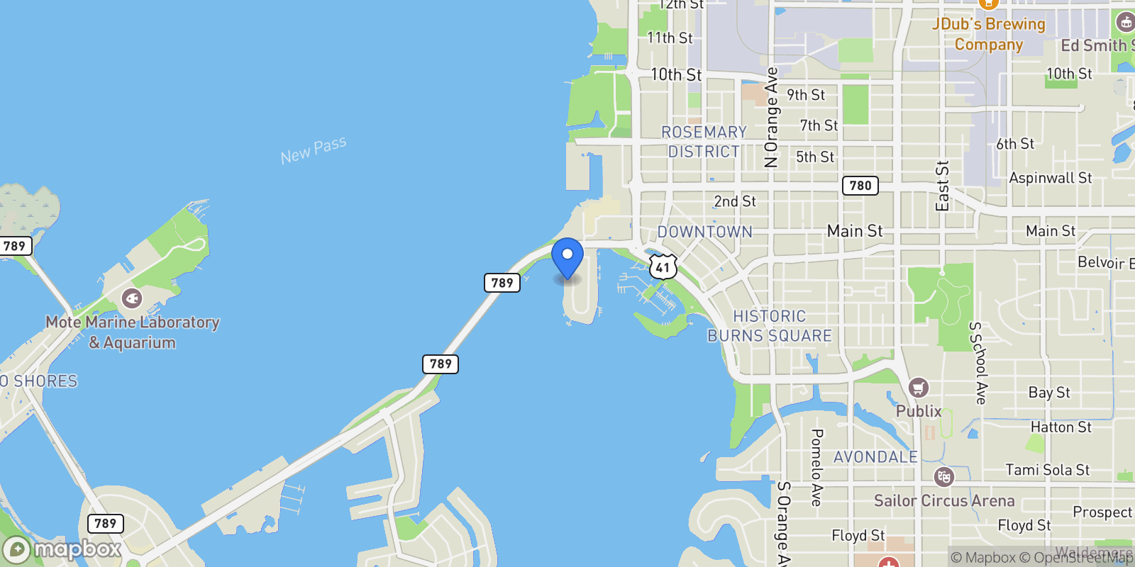 Map showing 226 GOLDEN GATE POINT, Sarasota, Florida, United States.