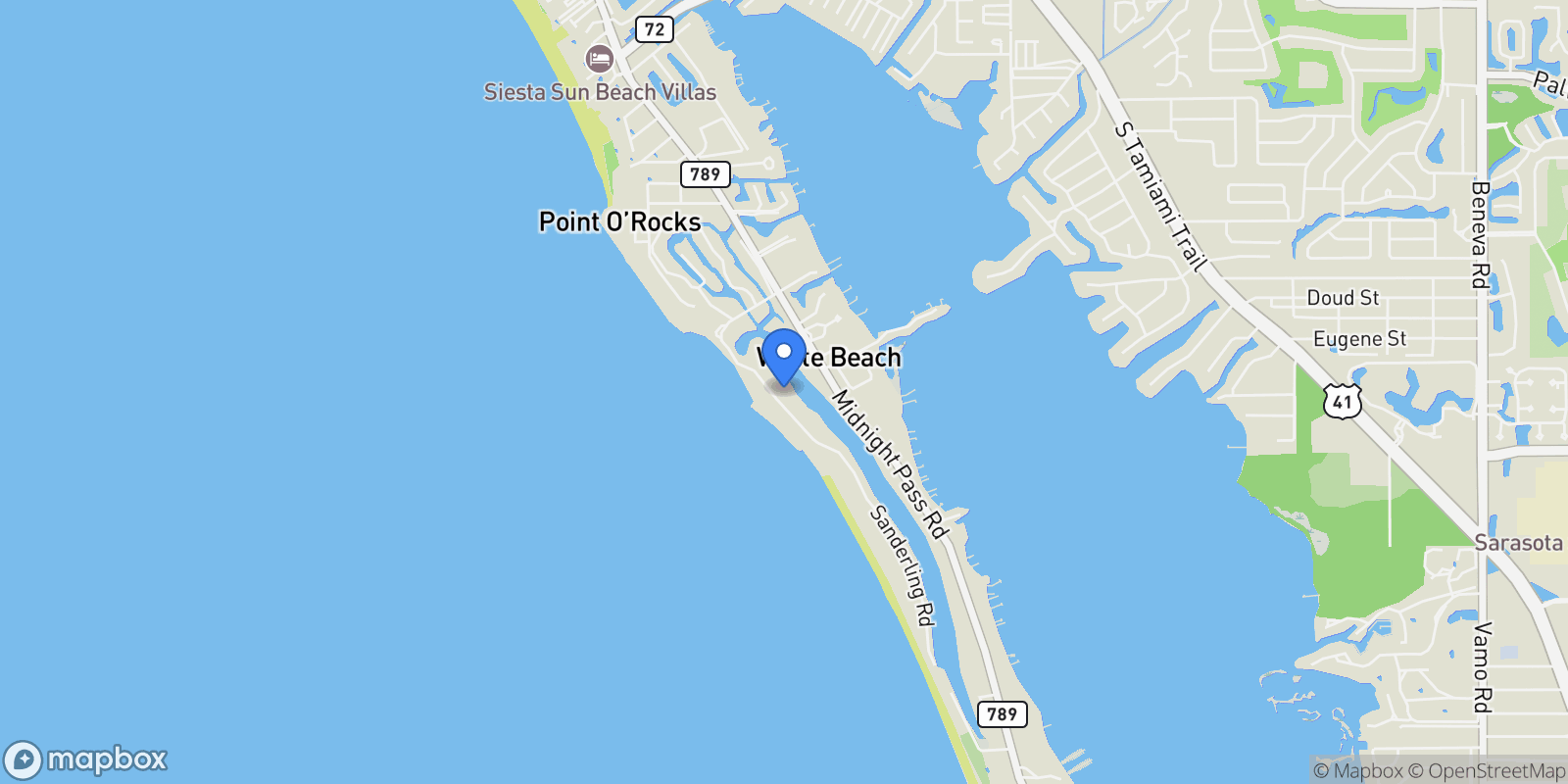 Map showing 7665 SANDERLING ROAD, Siesta Key, Florida, United States.