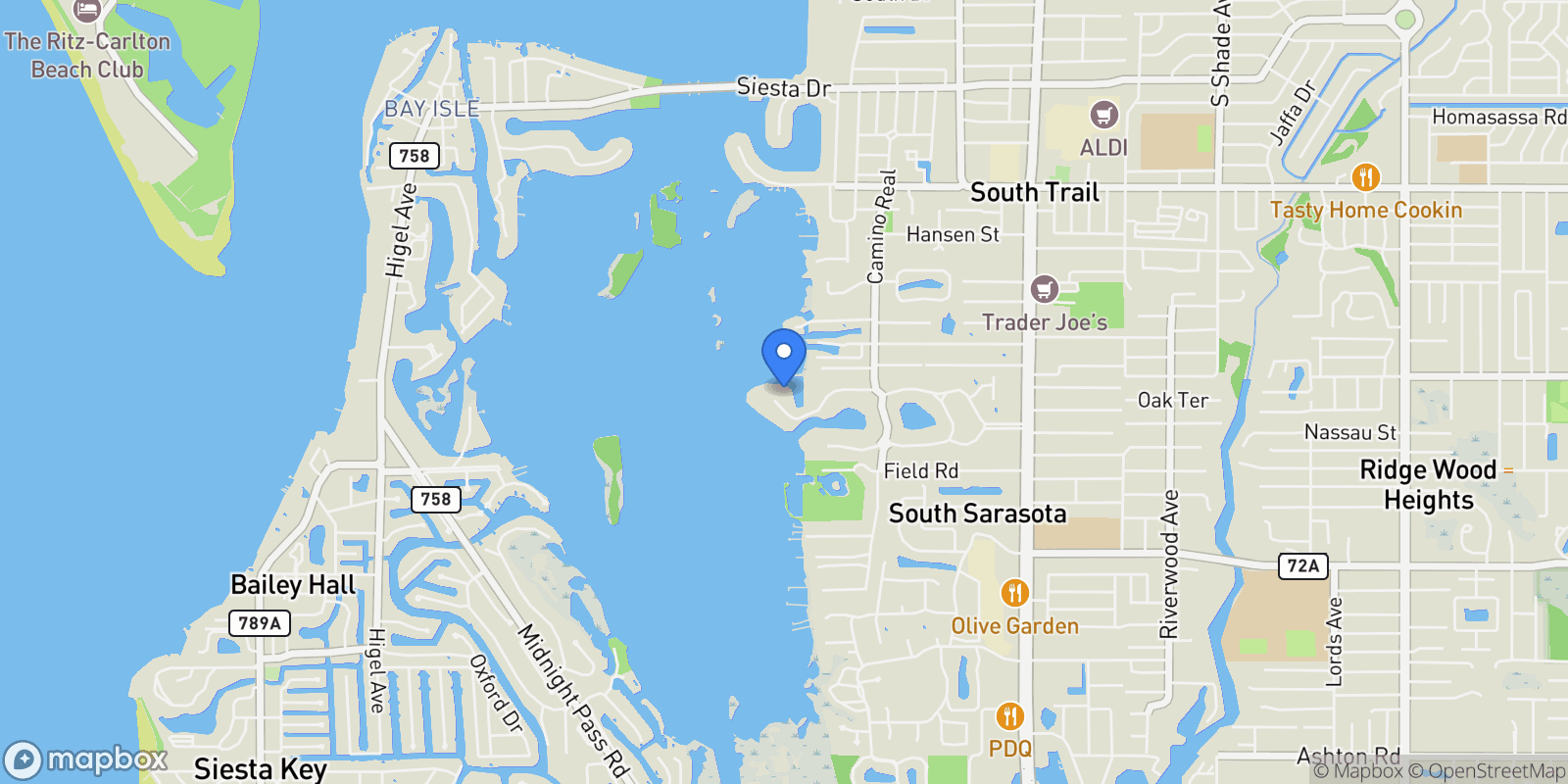 Map showing 1137 N LAKE SHORE DRIVE, Sarasota, Florida, United States.