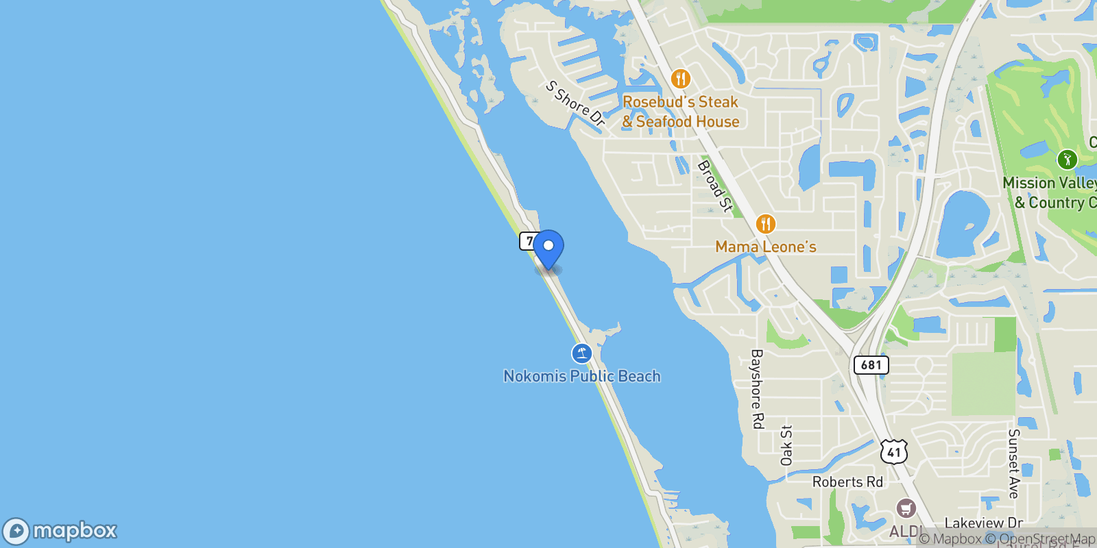Map showing 2110 CASEY KEY ROAD, Venice, Florida, United States.