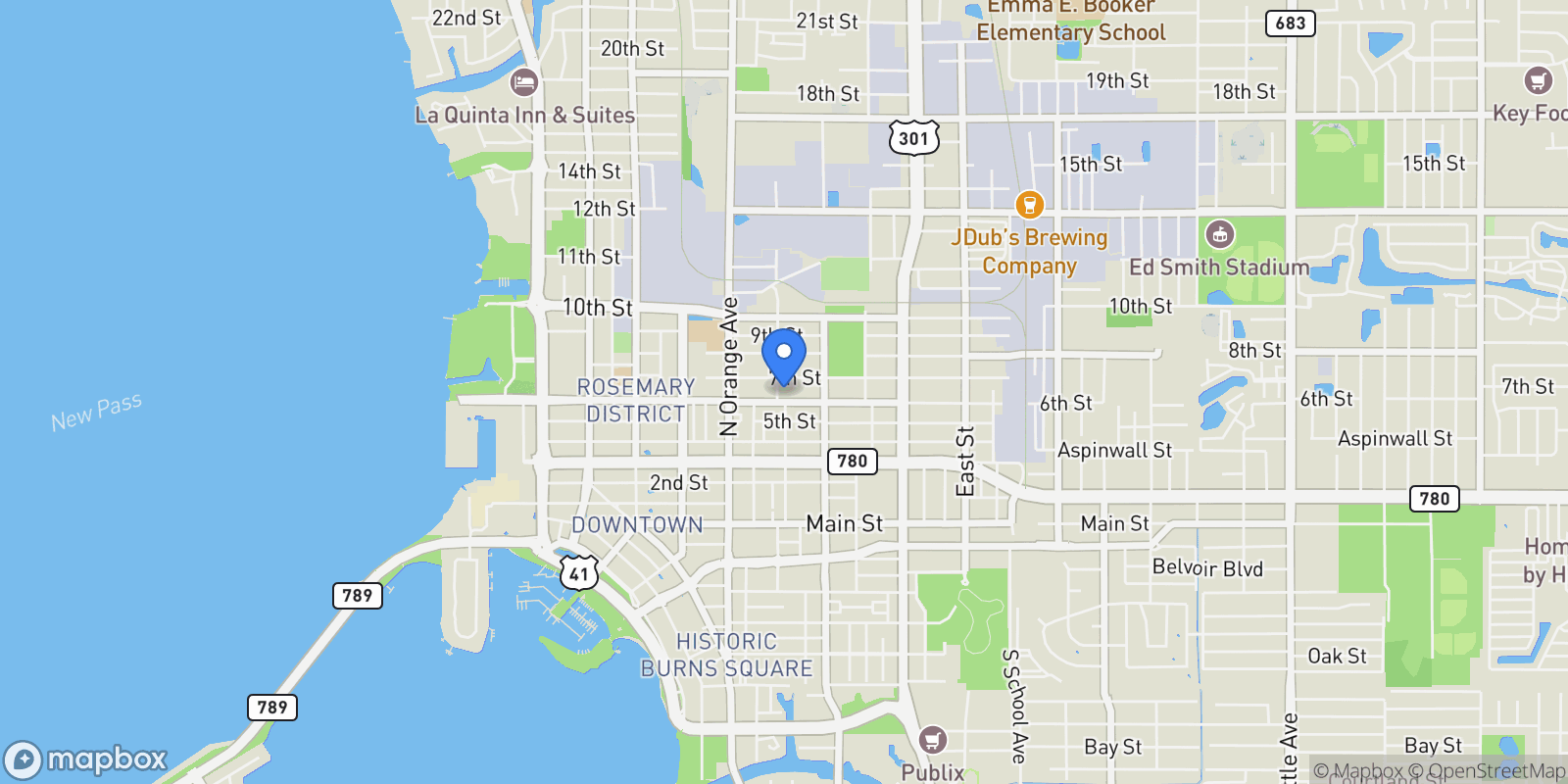 Map showing 624 GOODRICH AVENUE, Sarasota, Florida, United States.