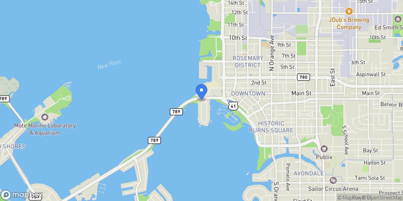 Map showing 128 GOLDEN GATE POINT, Sarasota, Florida, United States.