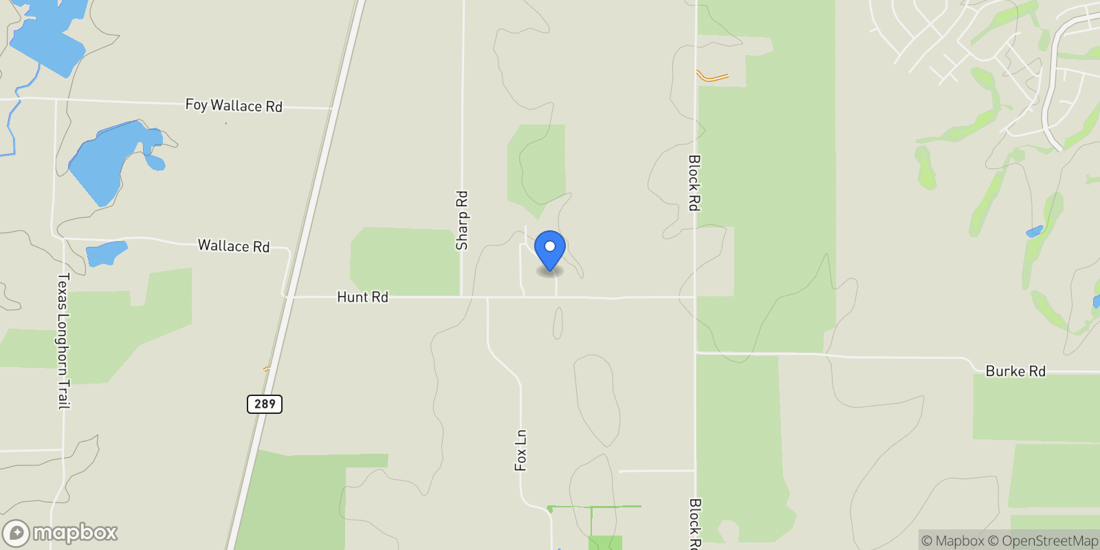 Map showing 1972 Carter Lane, Gunter, Texas, United States.