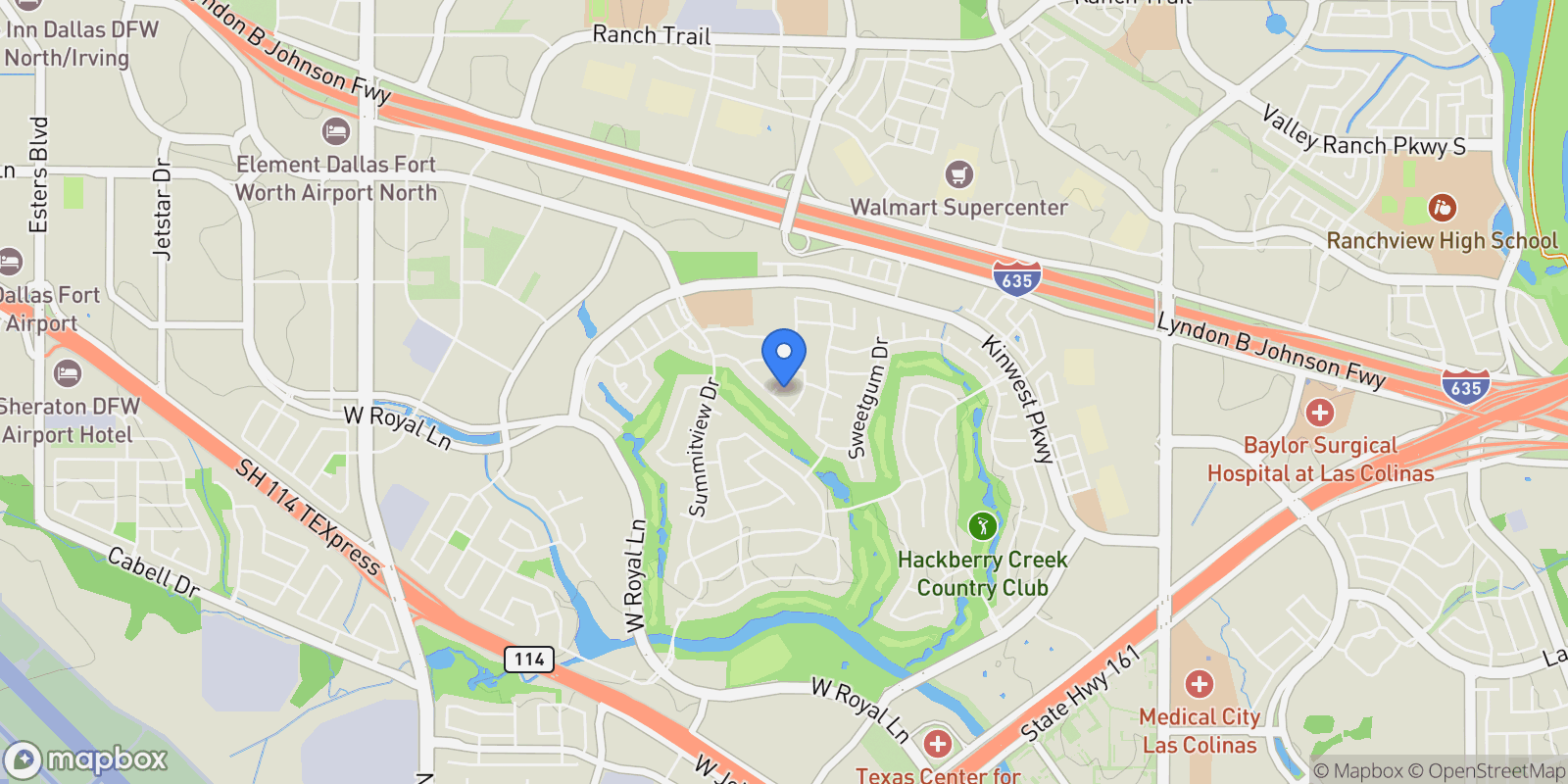 Map showing 600 Pistachio Circle, Irving, Texas, United States.