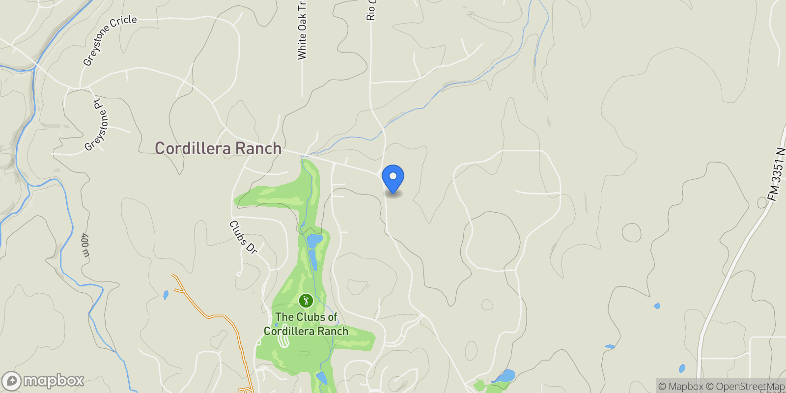 Map showing 555 CORDILLERA TRACE, Boerne, TX 78006, Boerne, Texas, United States.