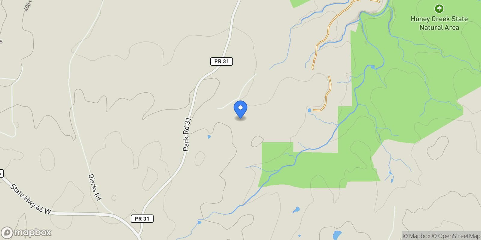 Map showing 210 Bell Ranch Rd., Spring Branch, TX 78070, Spring Branch, Texas, United States.