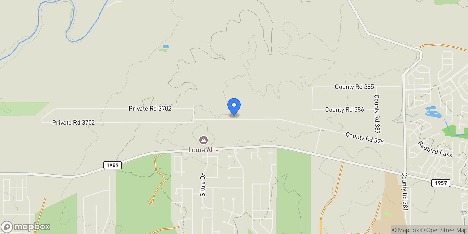 Map showing 936 County Road 375, San Antonio, TX 78253, San Antonio, Texas, United States.