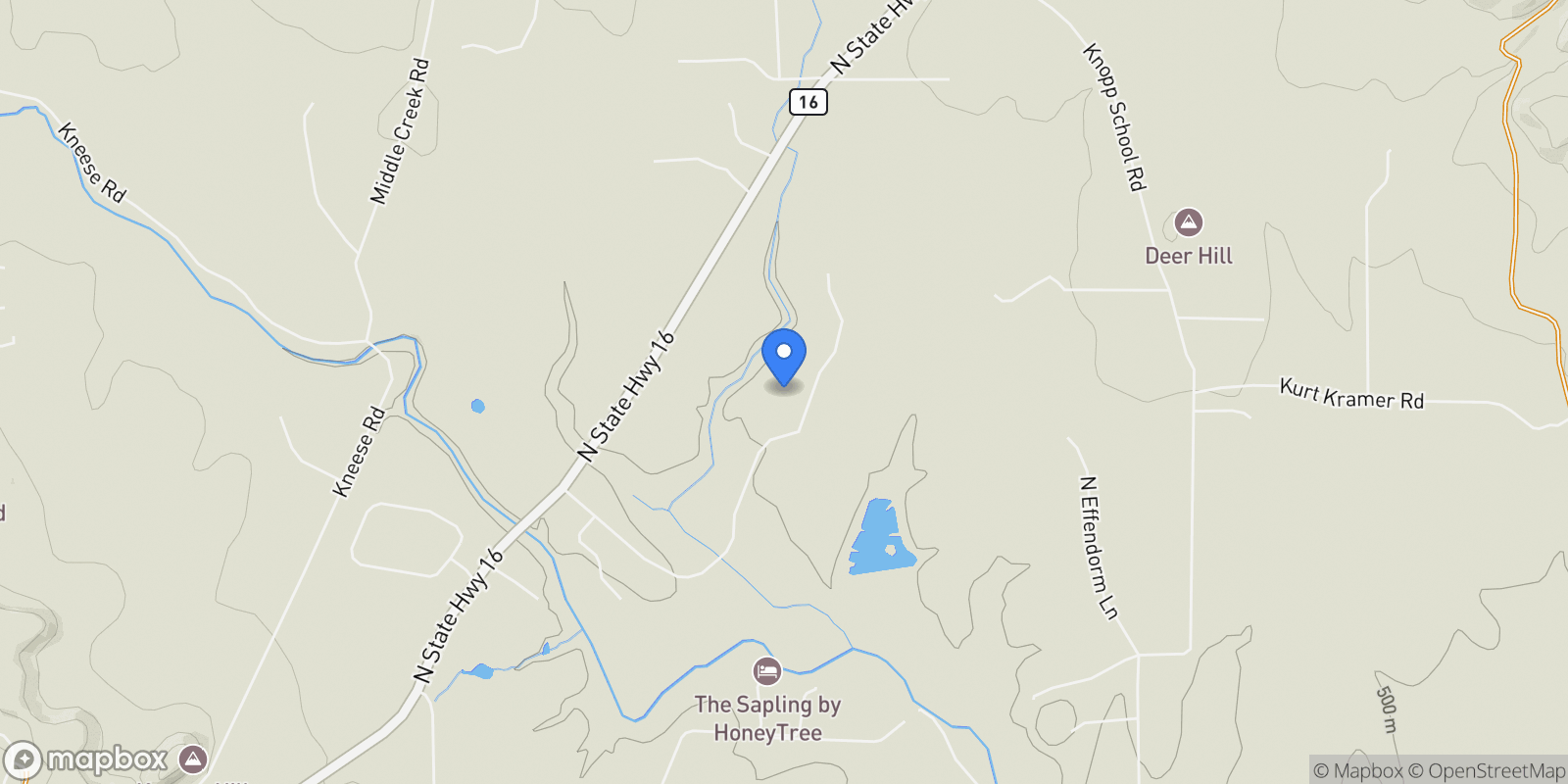 Map showing 1129 Triple Creek Rd, Fredericksburg, TX 78624, Fredericksburg, Texas, United States.