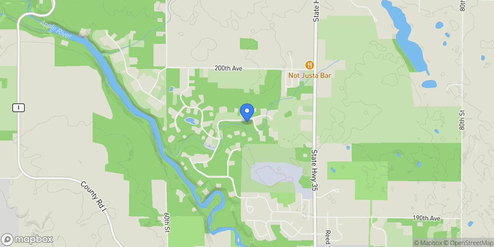 Map showing 651 196th Avenue, Somerset, WI 54025, Somerset, Wisconsin, United States.