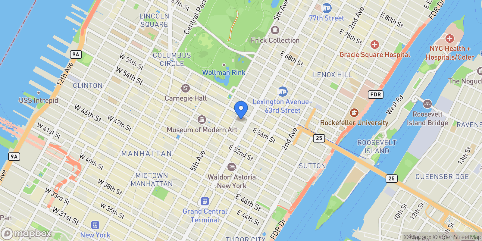 Map showing 432 PARK AVE, New York, New York, United States.