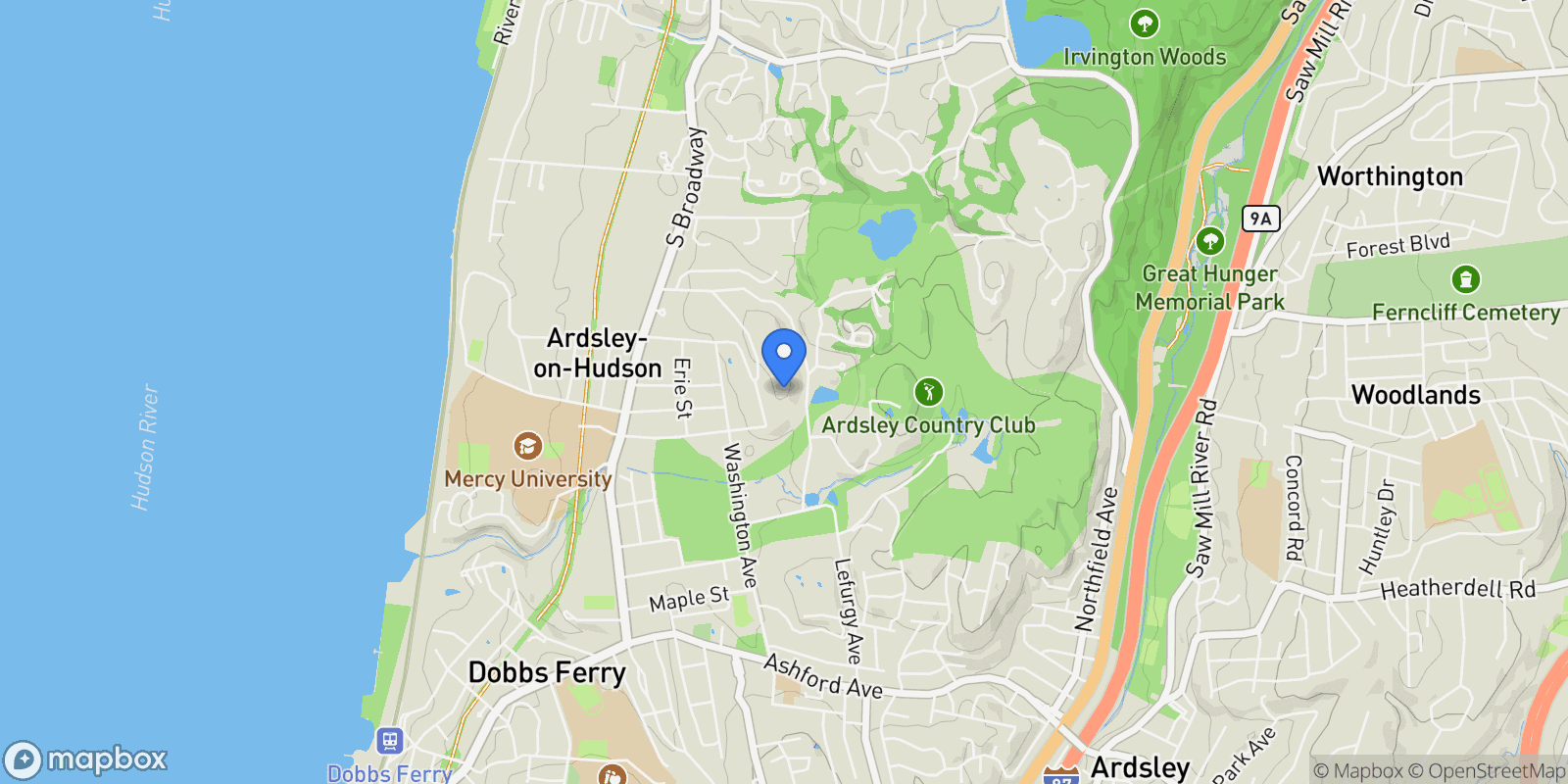 Map showing 5 Belmont Drive, Irvington, NY 10533, Irvington, New York, United States.