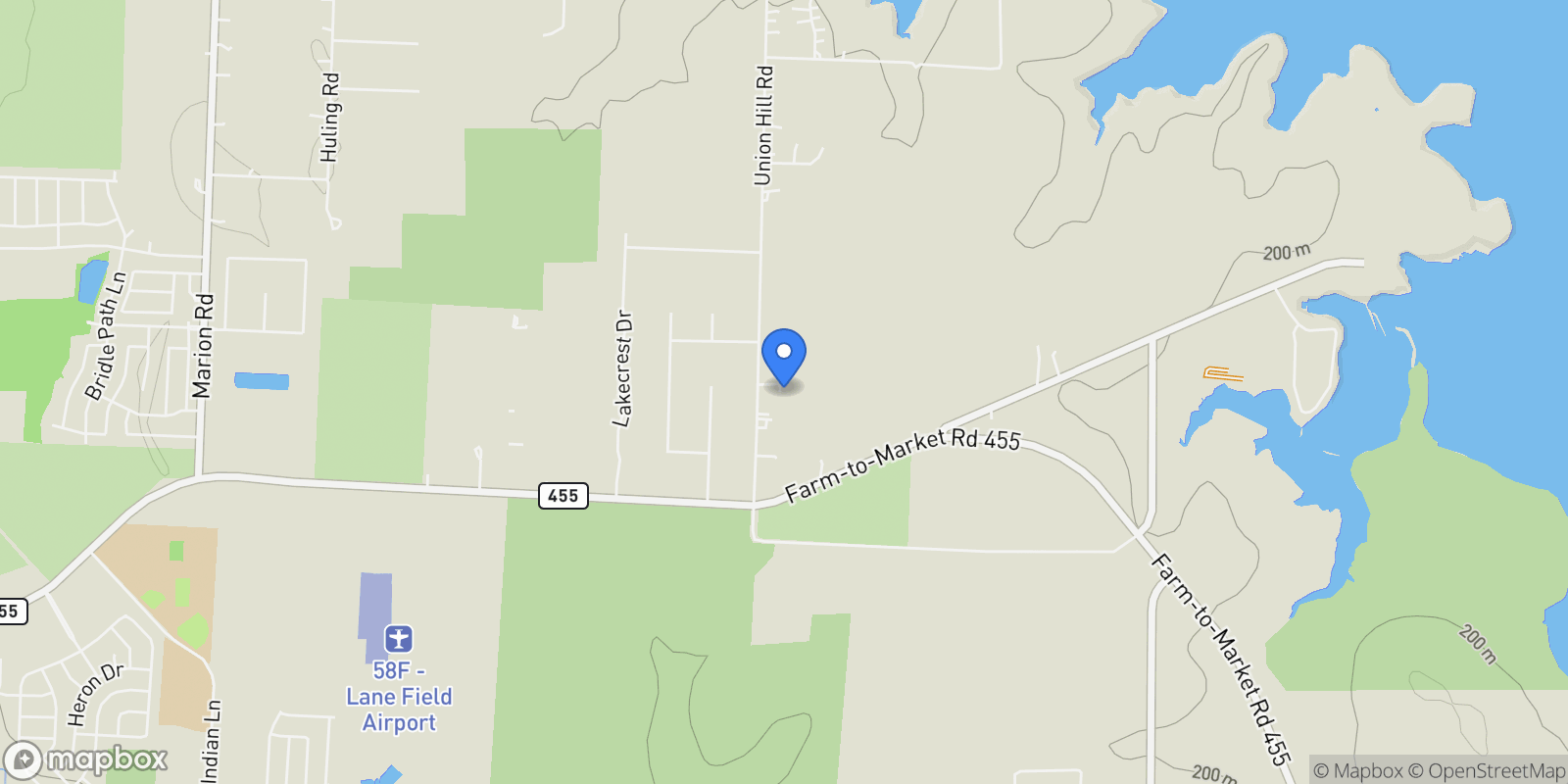 Map showing 2300 Union Hill Road, Sanger, TX 76266, Sanger, Texas, United States.