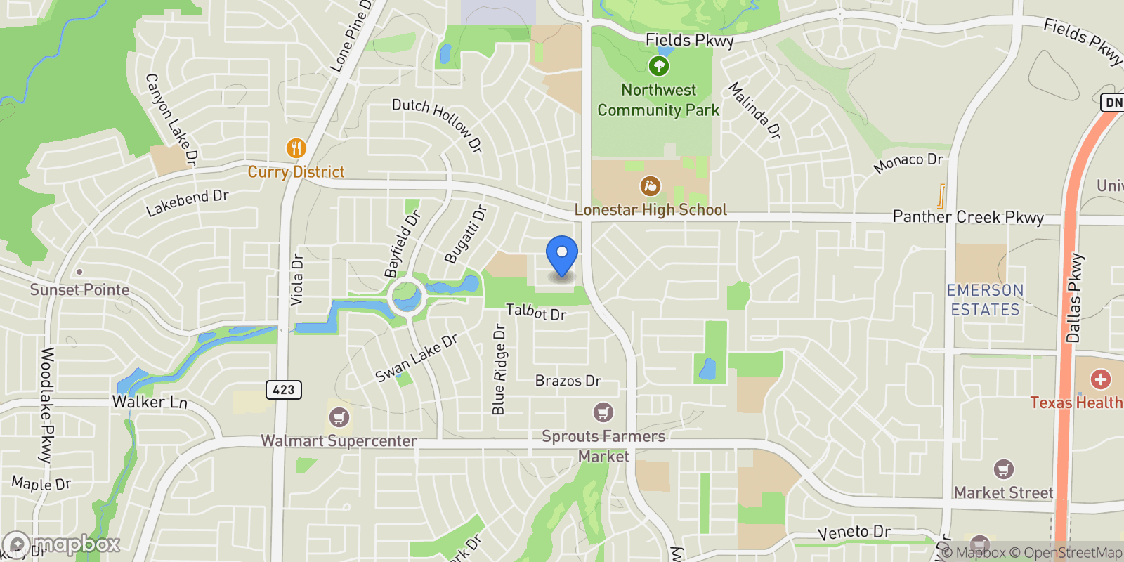 Map showing 2344 Chenault Drive, Frisco, TX 75033, Frisco, Texas, United States.