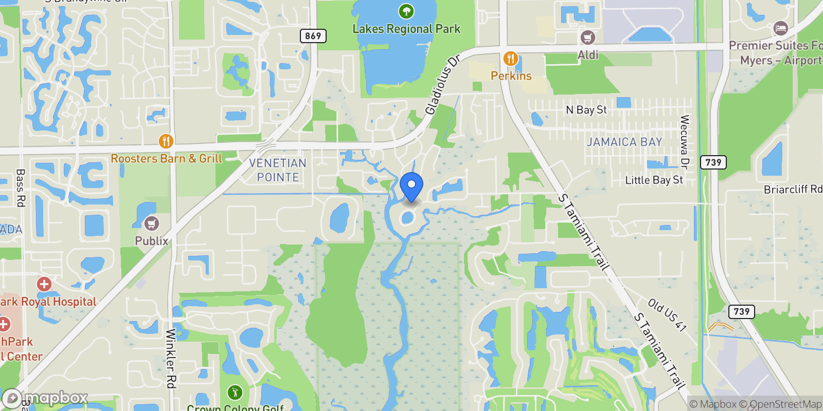 Map showing 15600 Light Blue CIR, FORT MYERS, FL 33908, Fort Myers, Florida, United States.