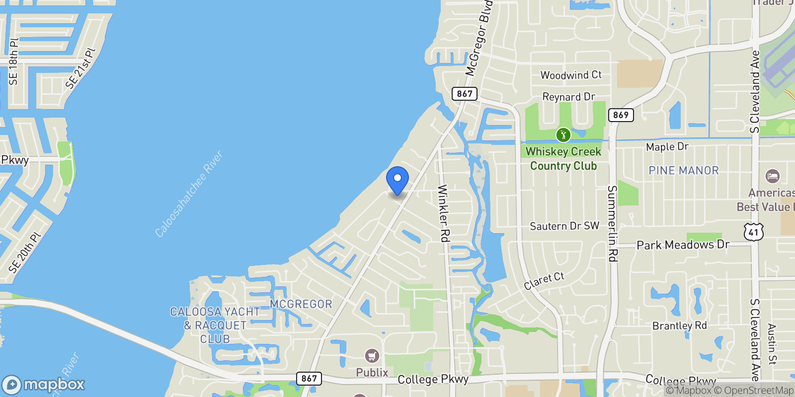 Map showing 729 Dean WAY, FORT MYERS, FL 33919, Fort Myers, Florida, United States.