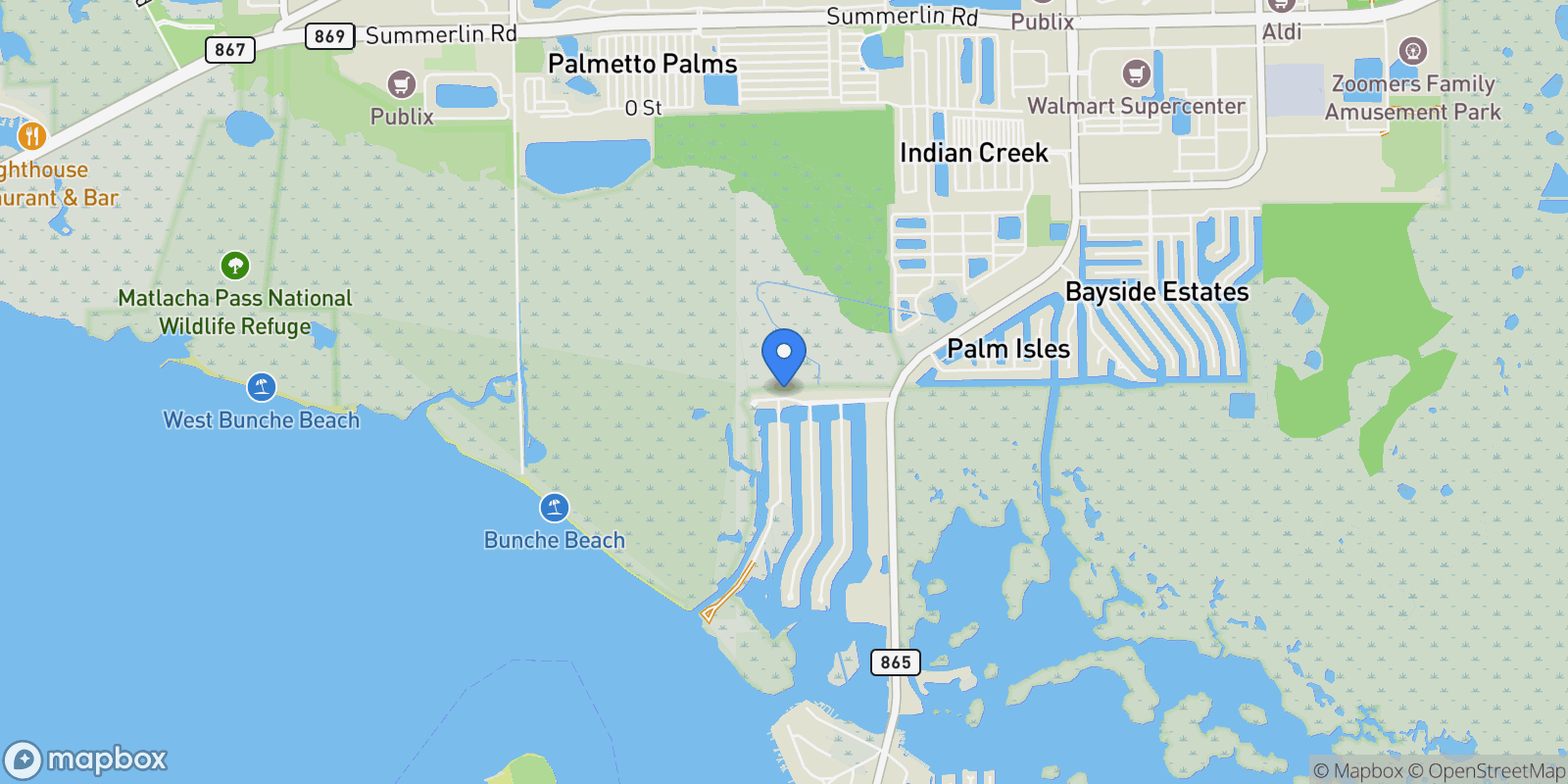 Map showing 12206 Siesta Drive, Fort Myers Beach, FL 33931, Fort Myers Beach, Florida, United States.