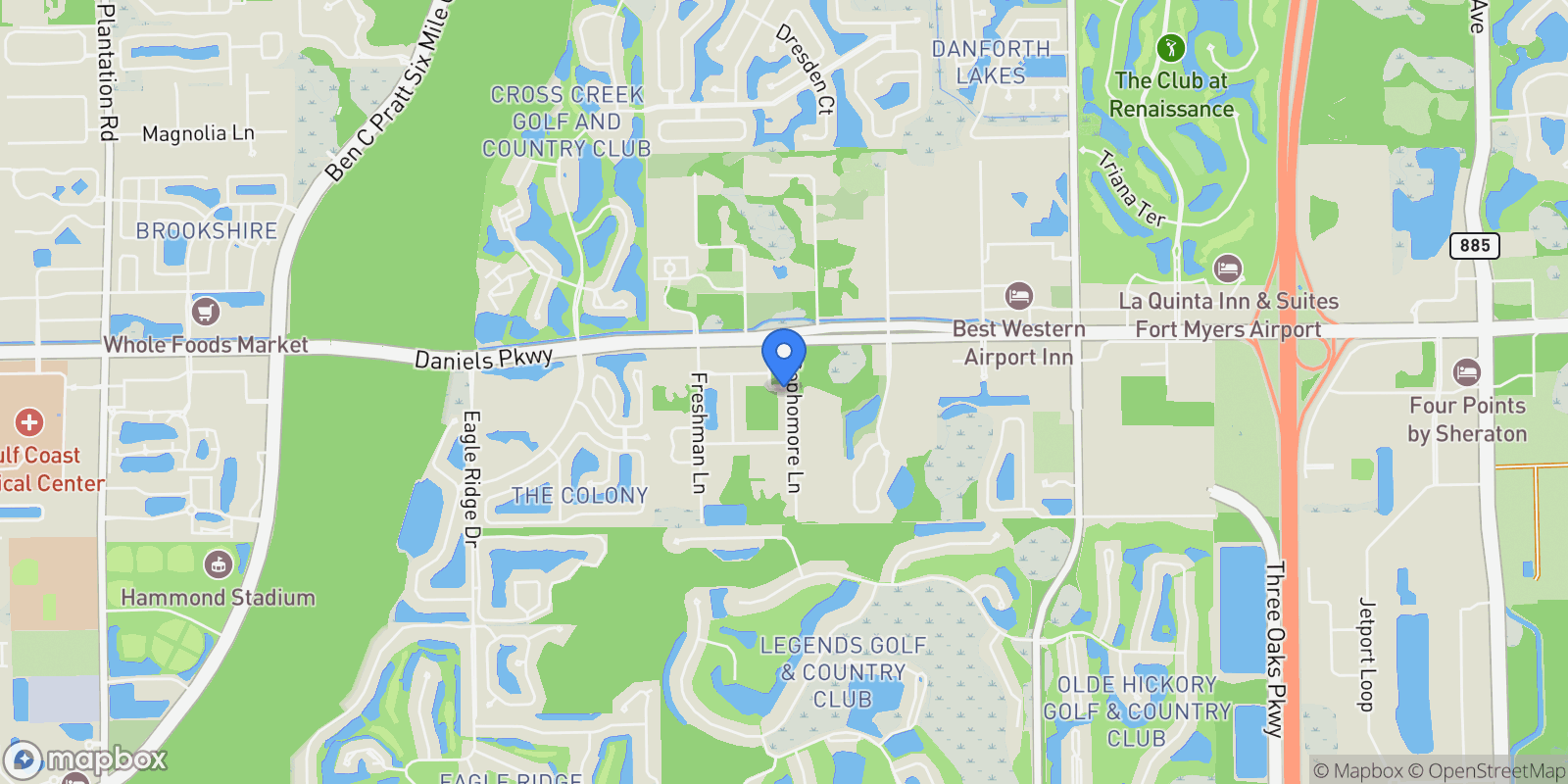 Map showing 8368 Preserve Point DR, FORT MYERS, FL 33912, Fort Myers, Florida, United States.