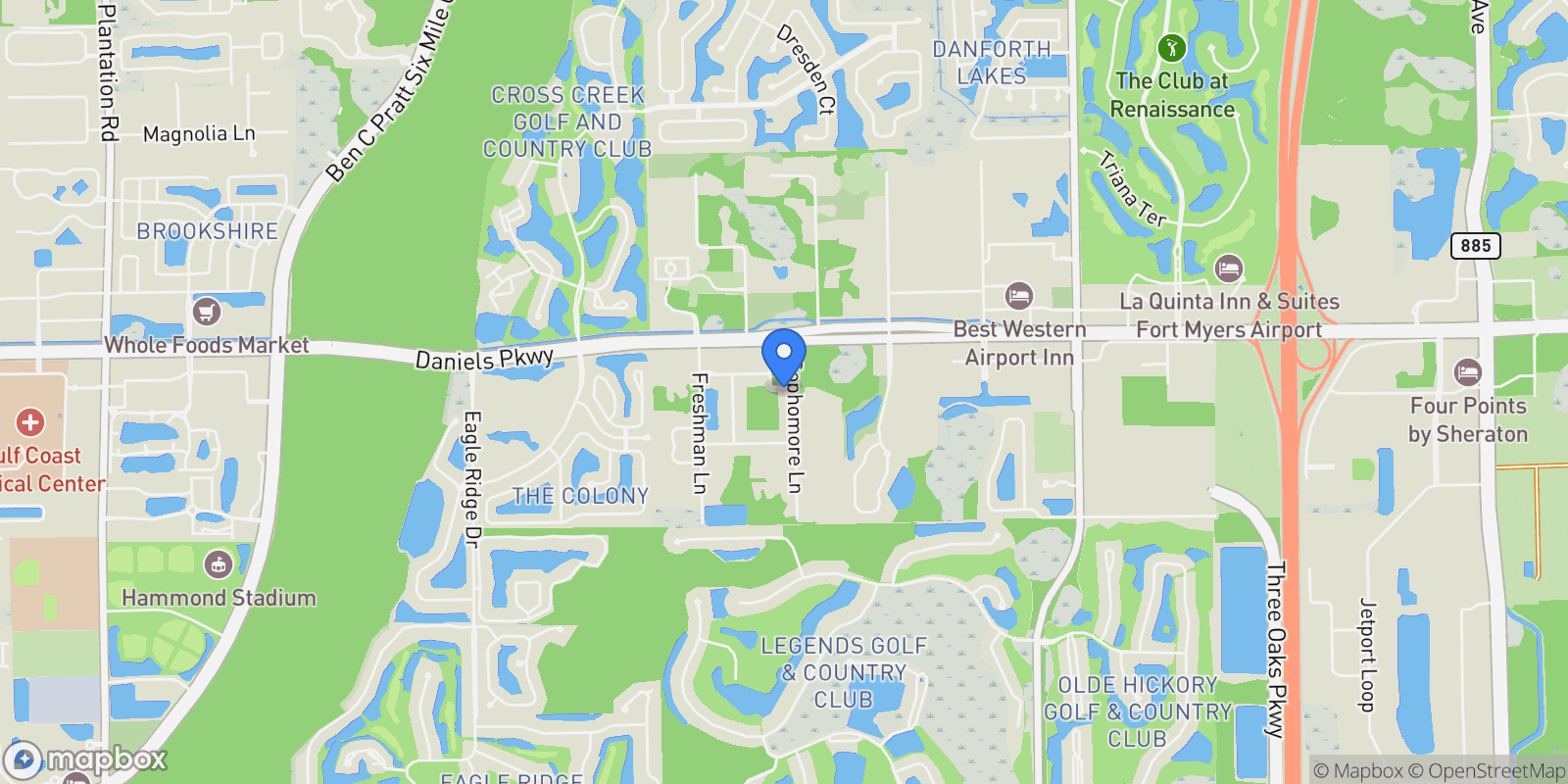 Map showing 8368 PRESERVE POINT DRIVE, FORT MYERS, FL 33912, Fort Myers, Florida, United States.