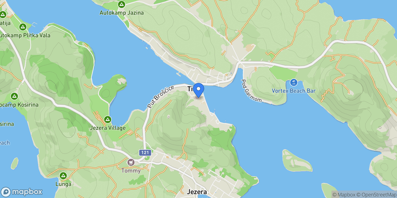 Map showing Murter, Sibenik-Knin County, Croatia.