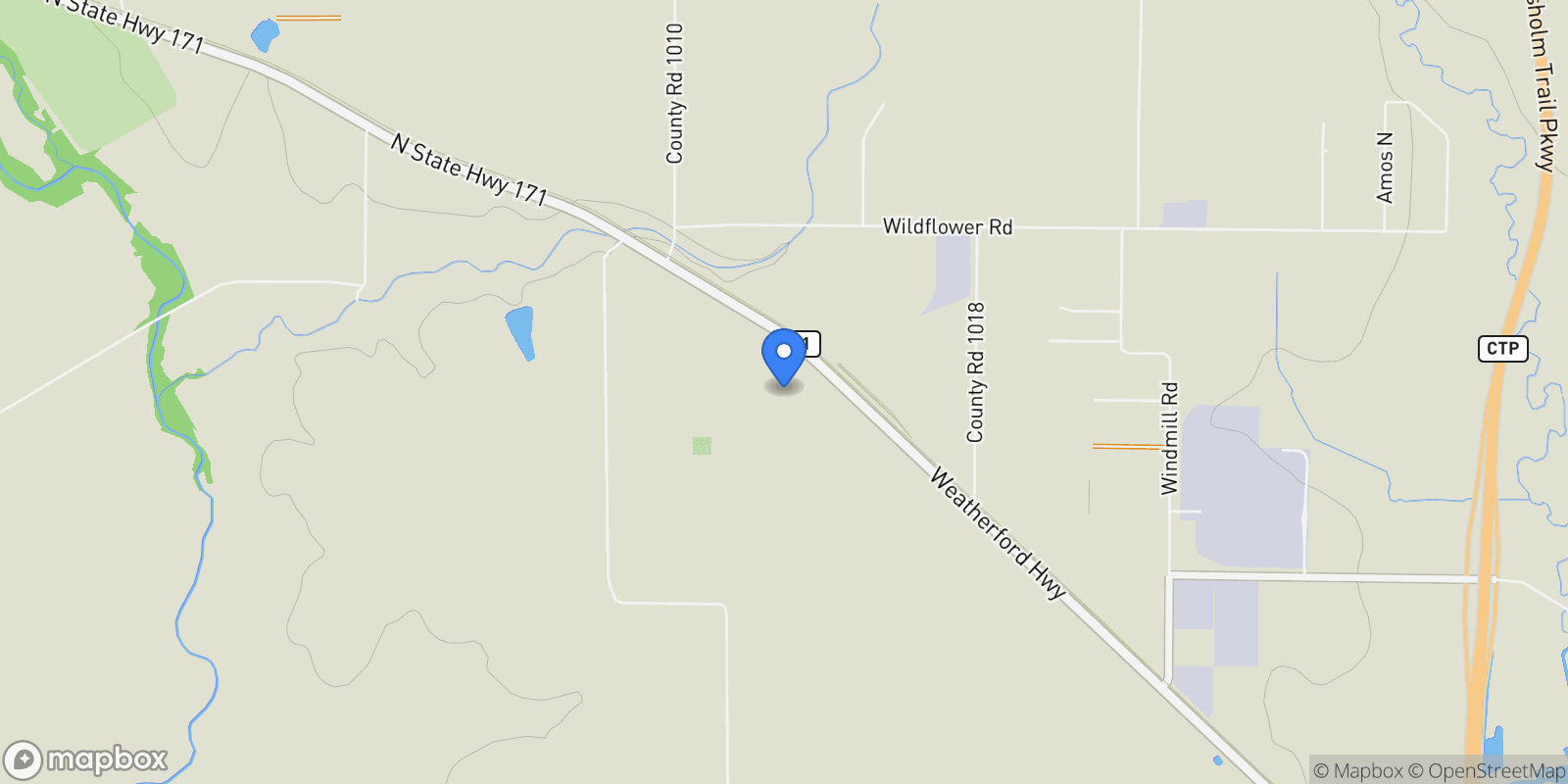 Map showing 4063 Weatherford Highway, Cleburne, TX 76033, Cleburne, Texas, United States.