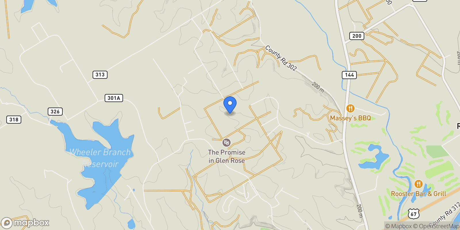 Map showing 2516 County Road 328, Glen Rose, TX 76043, Glen Rose, Texas, United States.