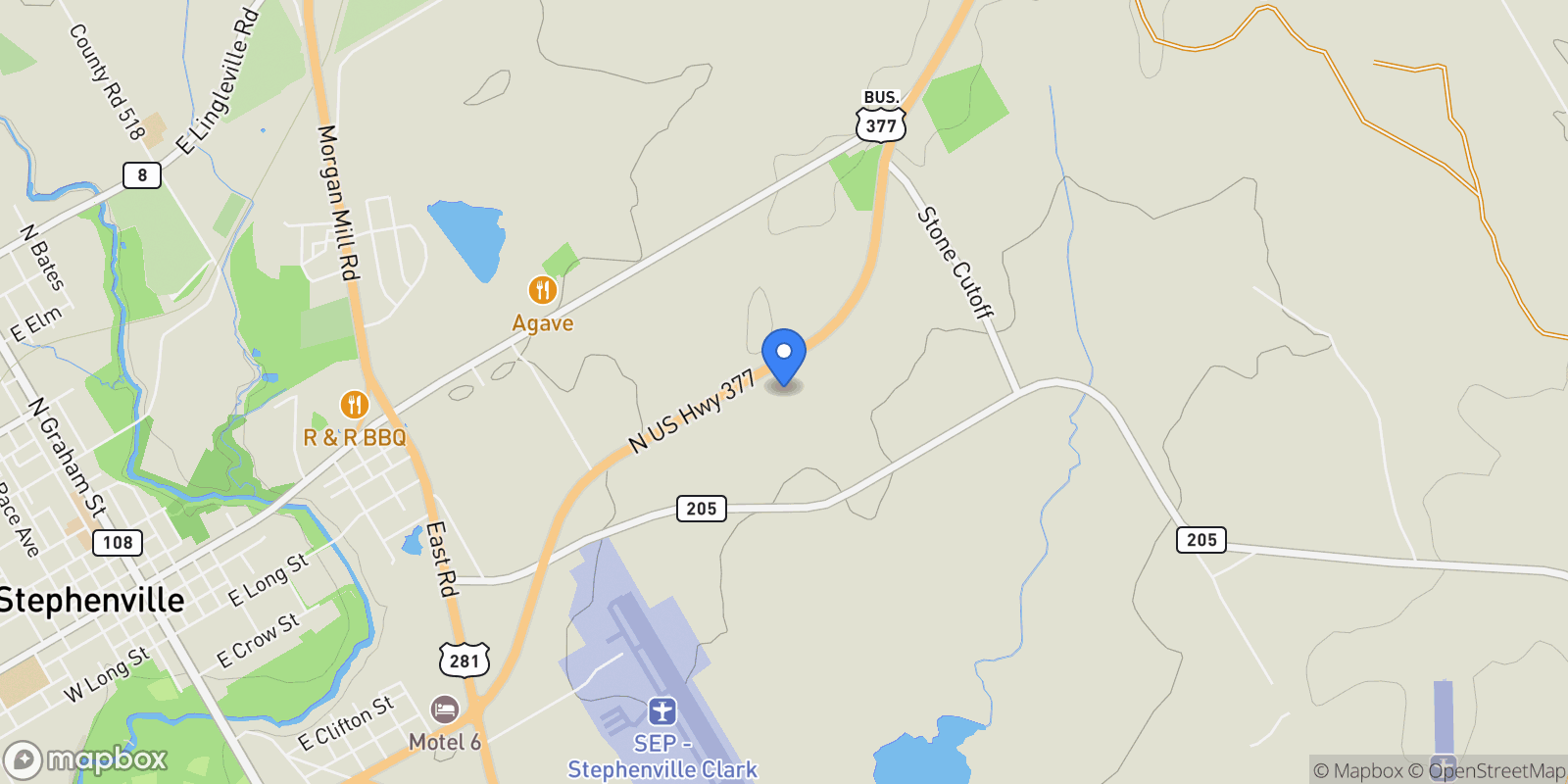 Map showing 2720 N US 377, Stephenville, TX 76401, Stephenville, Texas, United States.