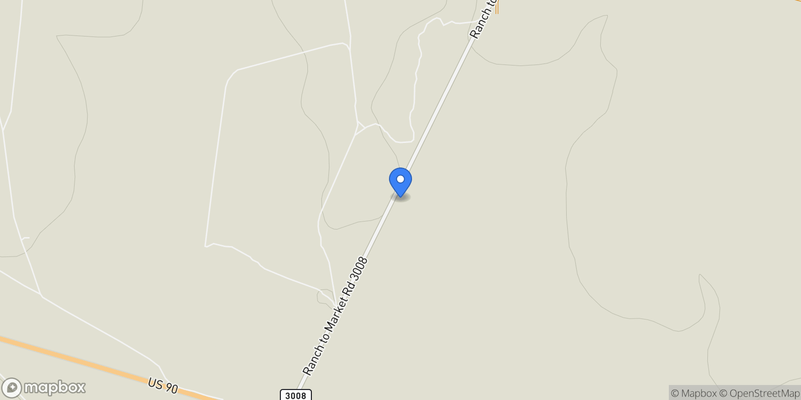 Map showing 000 Ranch to Market 3008, Brackettville, TX 78832, Brackettville, Texas, United States.