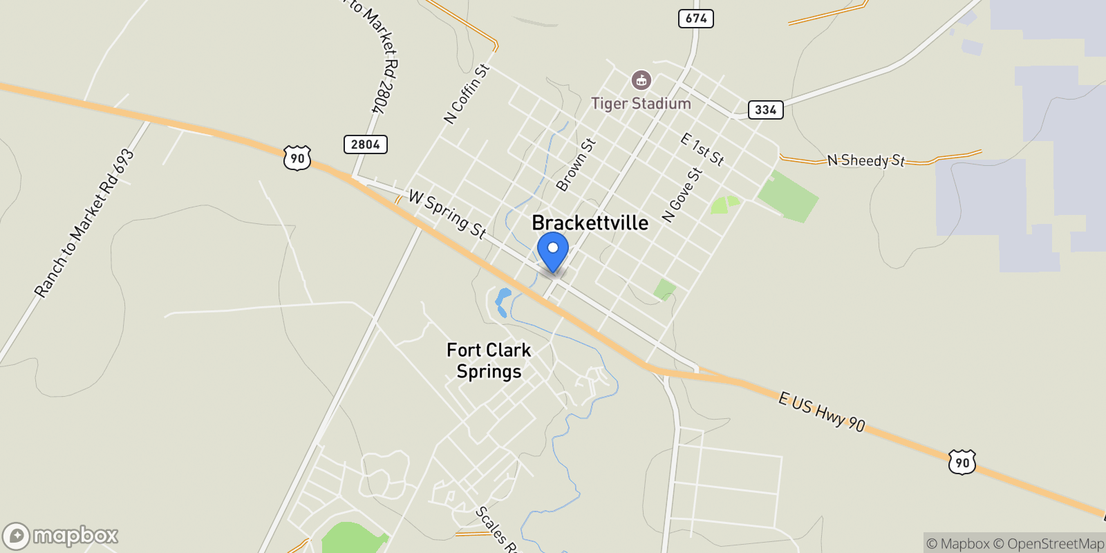 Map showing 000 Ranch to Market 3008 Ranch, Brackettville, TX 78832, Brackettville, Texas, United States.