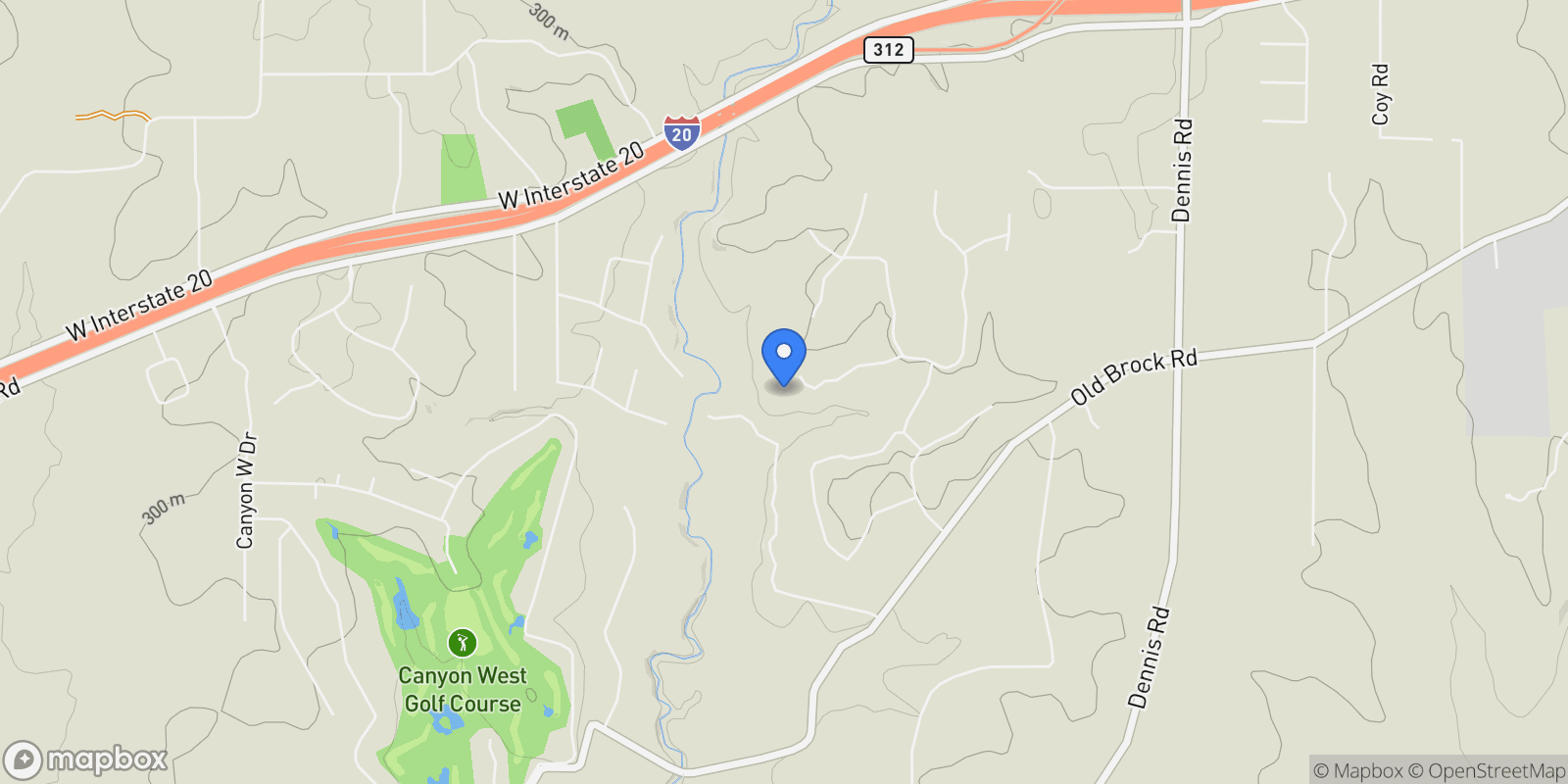 Map showing 873 Canyon Creek Lane, Weatherford, TX 76087, Weatherford, Texas, United States.