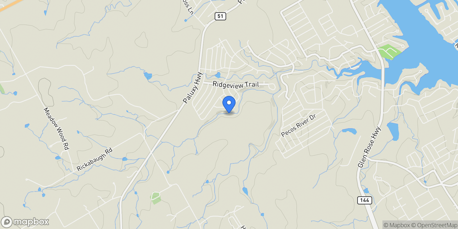 Map showing 3000 Nech Ranch Road, Granbury, TX 76048, Granbury, Texas, United States.