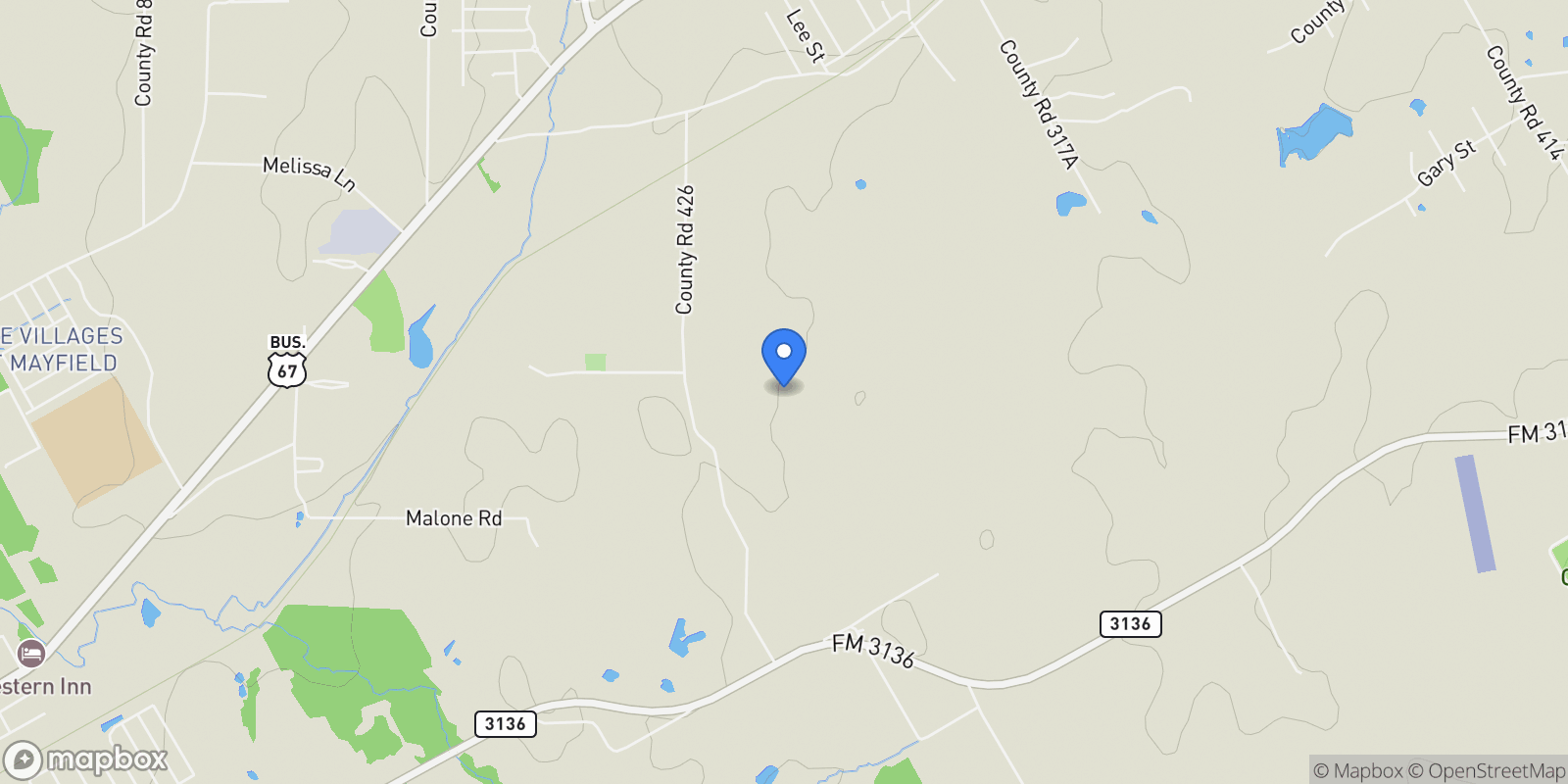 Map showing 1133 County Road 426, Cleburne, TX 76031, Cleburne, Texas, United States.
