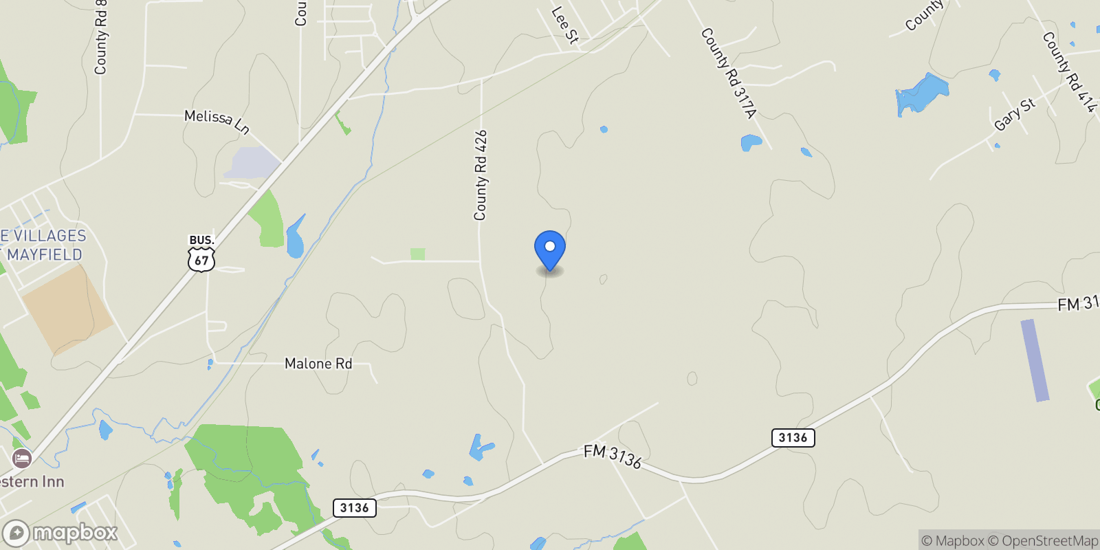 Map showing 1133 CR 426, Cleburne, TX 76031, Cleburne, TX, United States.
