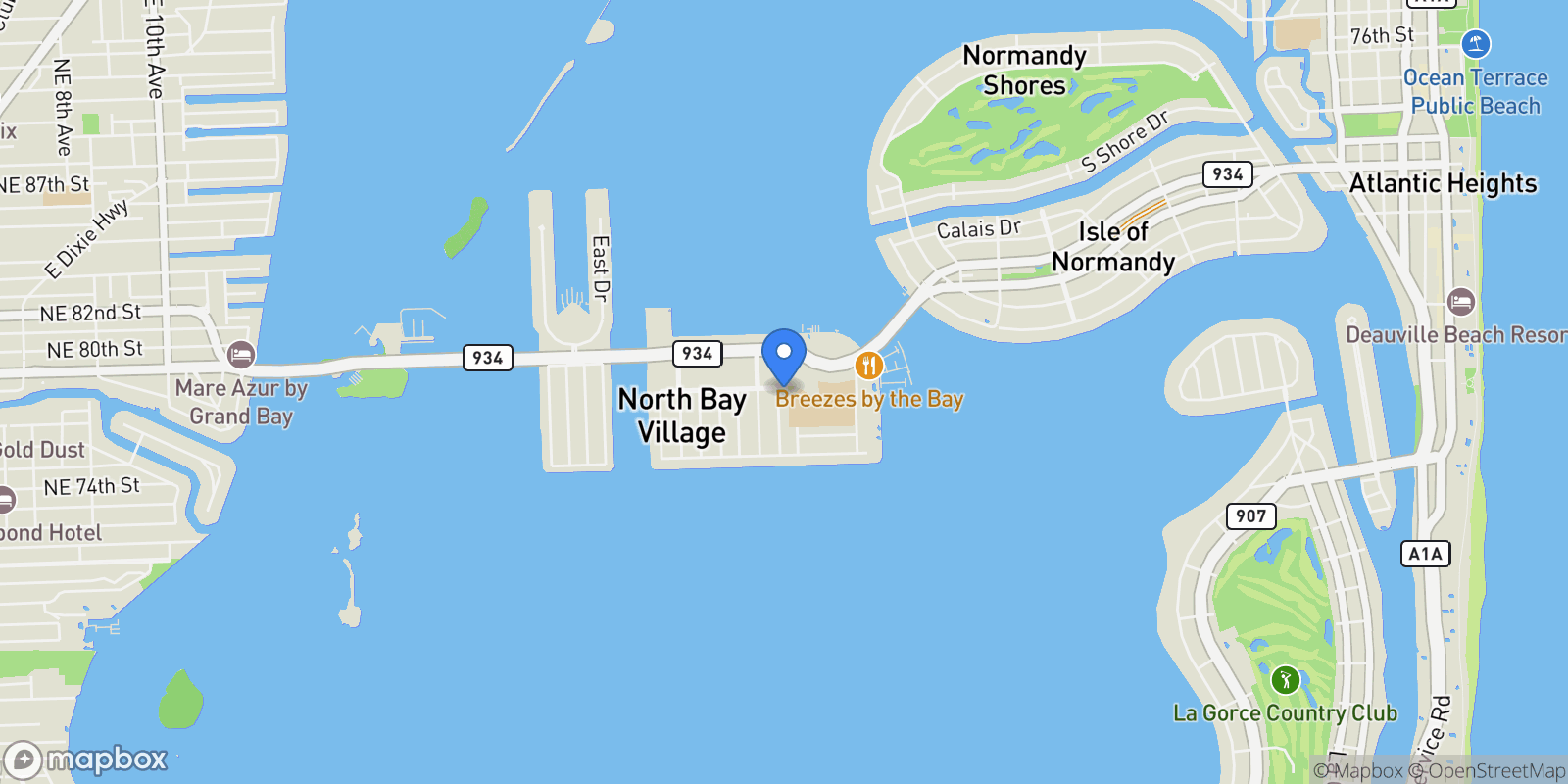Map showing 7557 Mutiny Ave, Miami Beach, Florida, United States.