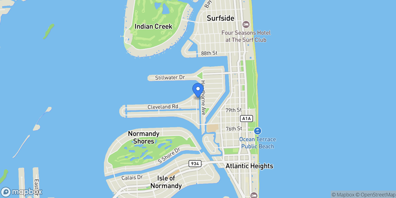 Map showing 8055 Noremac Ave, Miami Beach, Florida, United States.