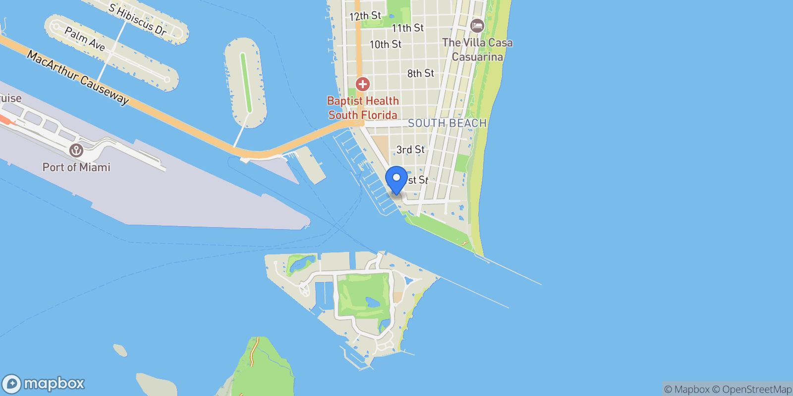 Map showing 1000 S Pointe Dr 3501, Miami Beach, Florida, United States.