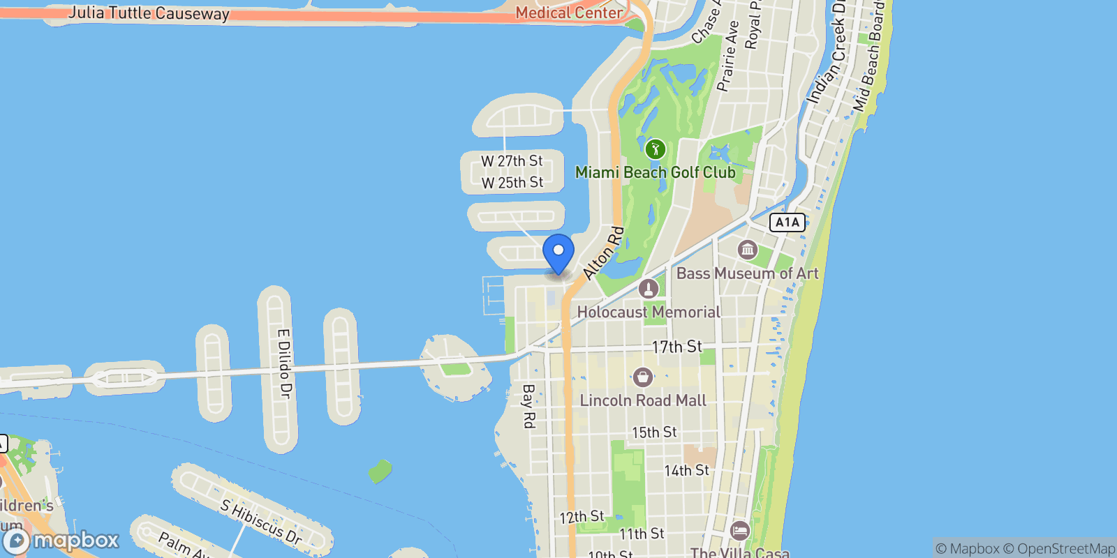 Map showing 1201 20th St 304, Miami Beach, Florida, United States.