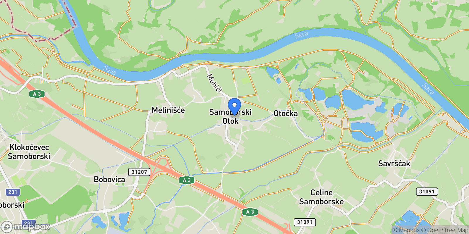 Map showing Samoborski Otok, Zagreb County, Croatia.