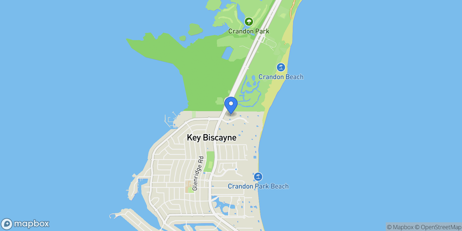 Map showing 55 Ocean Lane Dr 1031, Key Biscayne, Florida, United States.