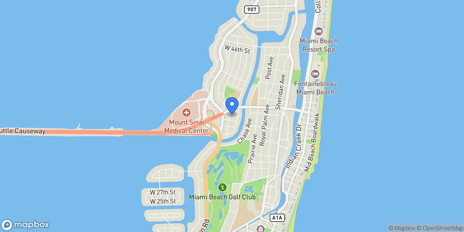 Map showing 836 W 40th St, Miami Beach, Florida, United States.