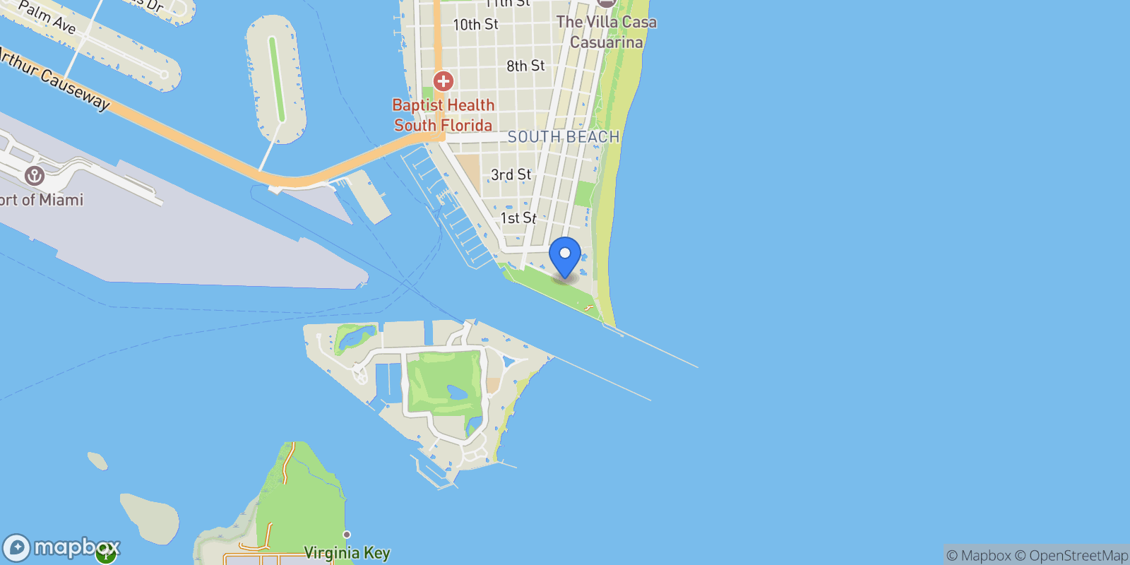 Map showing 100 S Pointe Dr 2506, Miami Beach, Florida, United States.