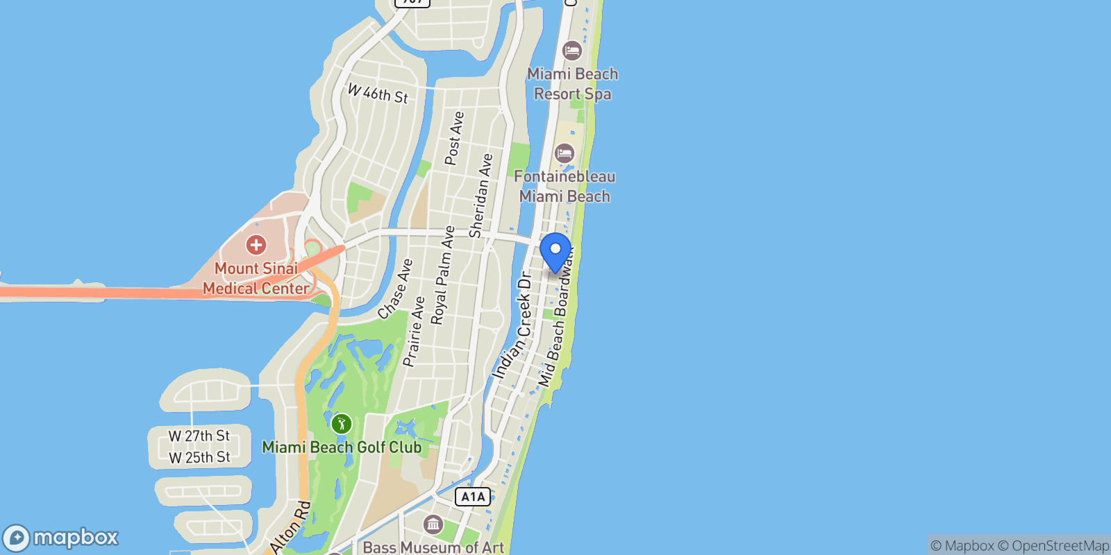 Map showing 3801 Collins Ave 703, Miami Beach, Florida, United States.