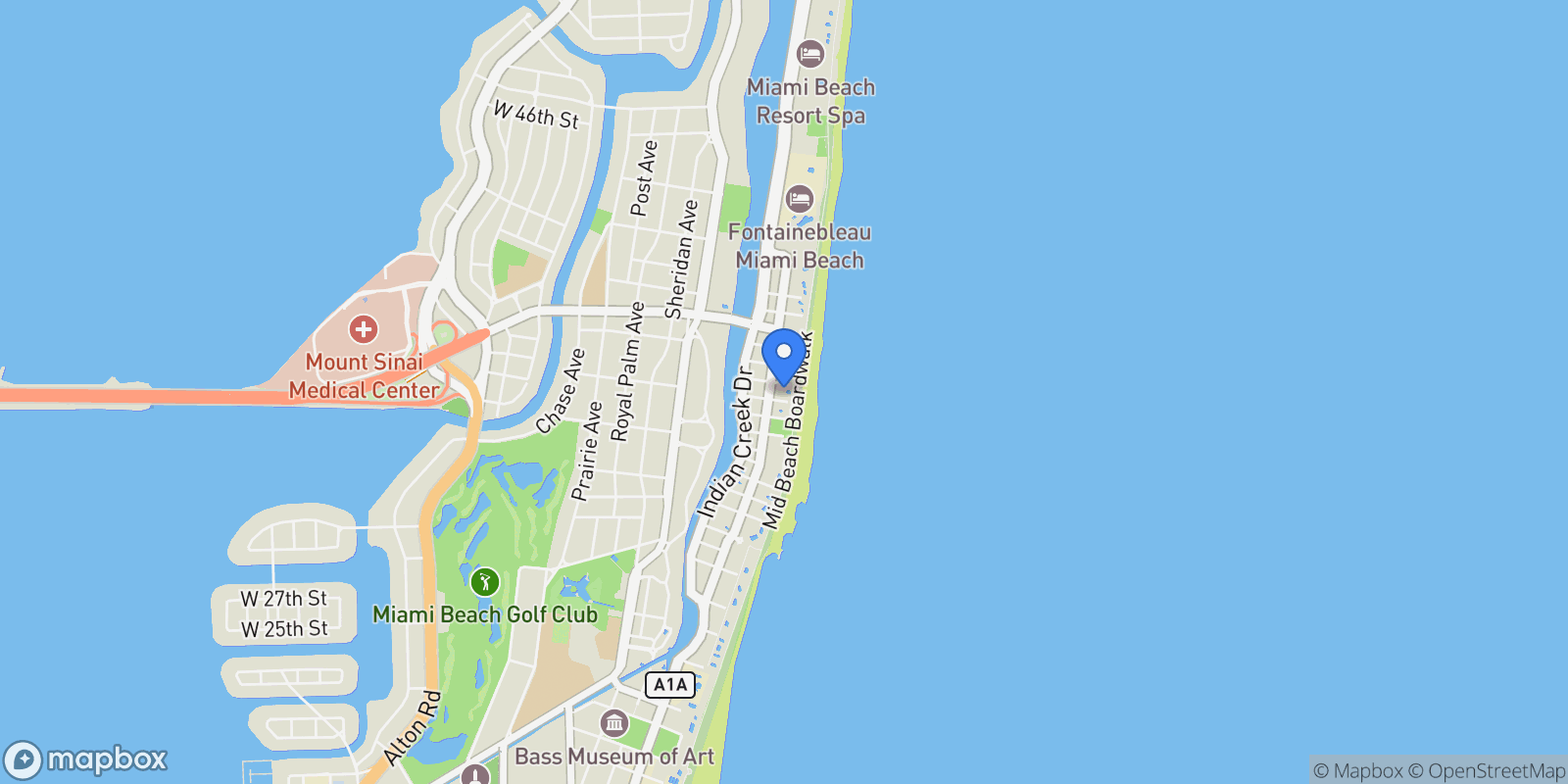 Map showing 3739 Collins Ave N-605, Miami Beach, Florida, United States.