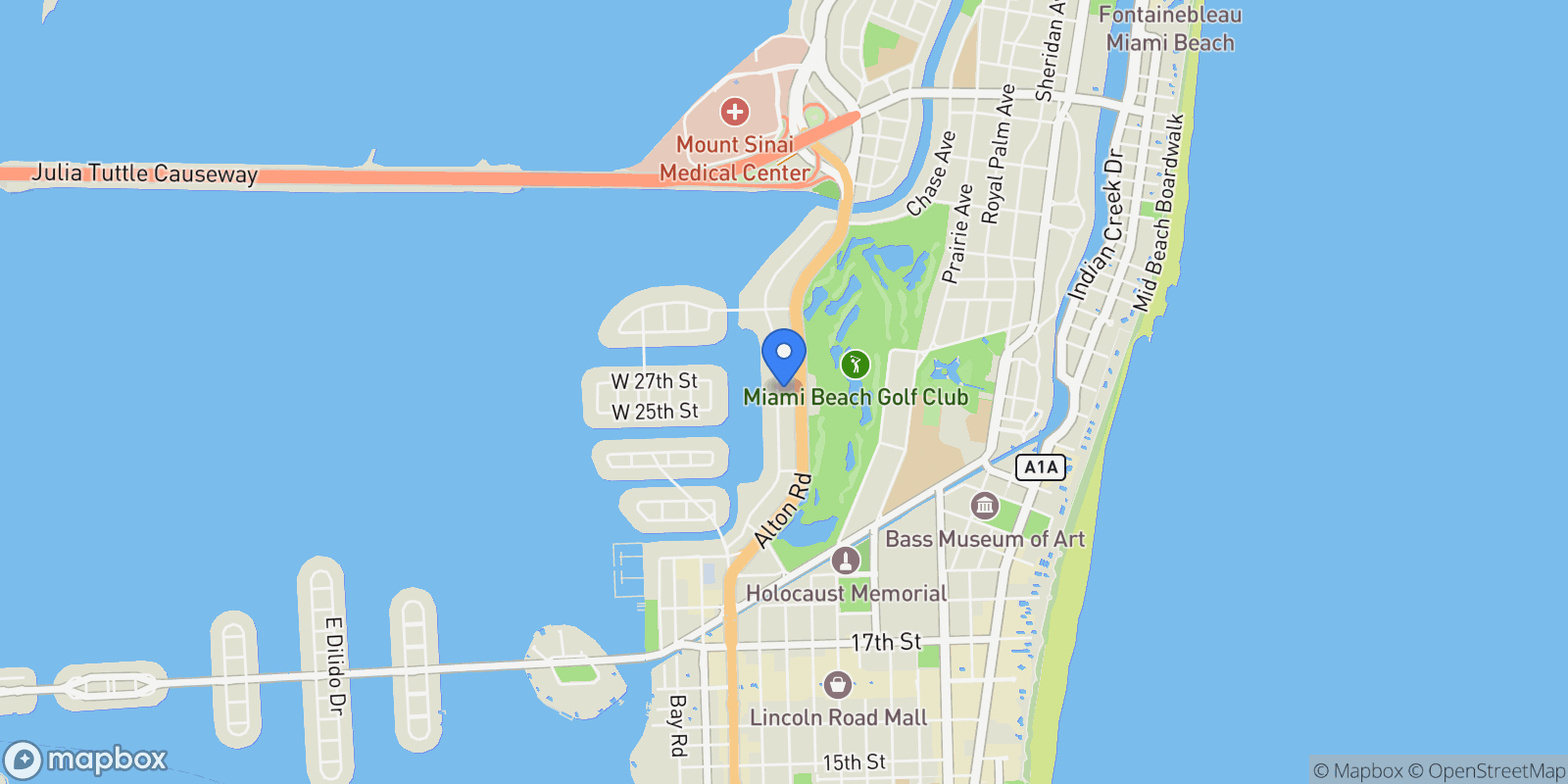 Map showing 2321 N Bay Rd, Miami Beach, Florida, United States.