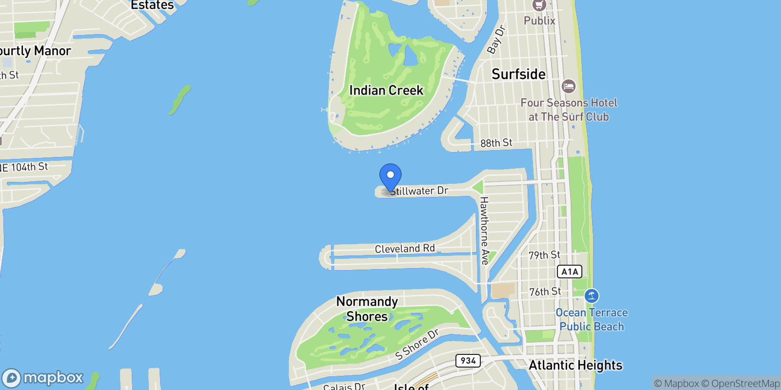 Map showing 1510 Stillwater Dr, Miami Beach, Florida, United States.