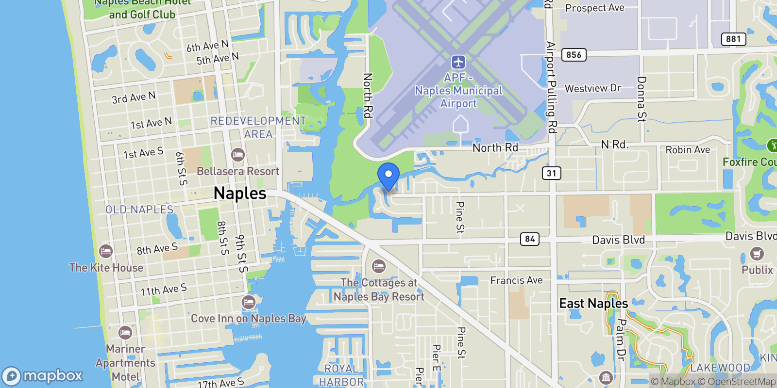 Map showing 1798 Holiday Ln, Naples, Florida, United States.