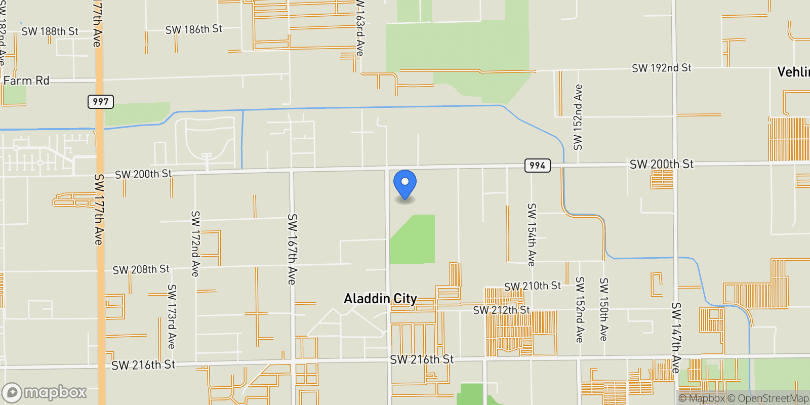 Map showing 20551 SW 162nd Ave, Miami, Florida, United States.