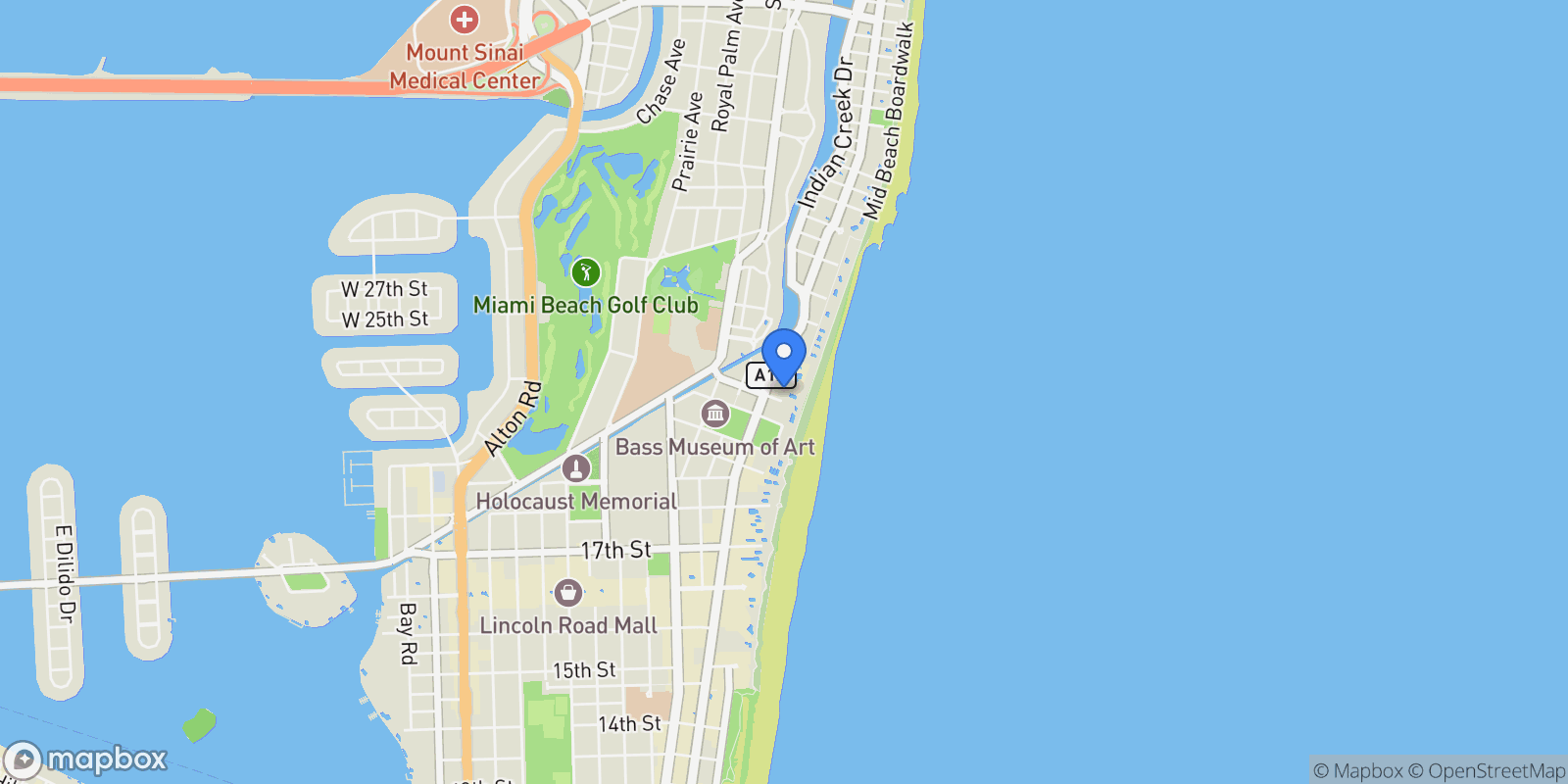 Map showing 102 24th St 1440, Miami Beach, Florida, United States.